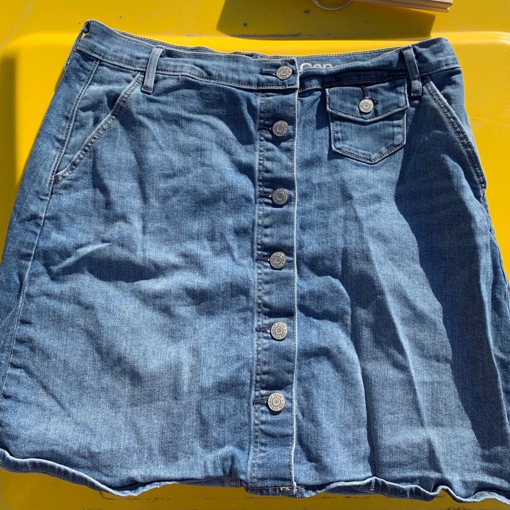 Button up jean skirt